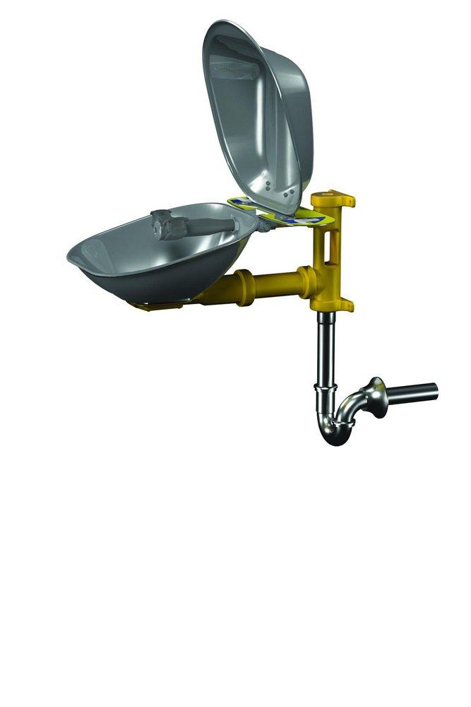Bradley Corporation Yellow Wall Mount Eyewash Bowl and Cover in Stainless Steel 