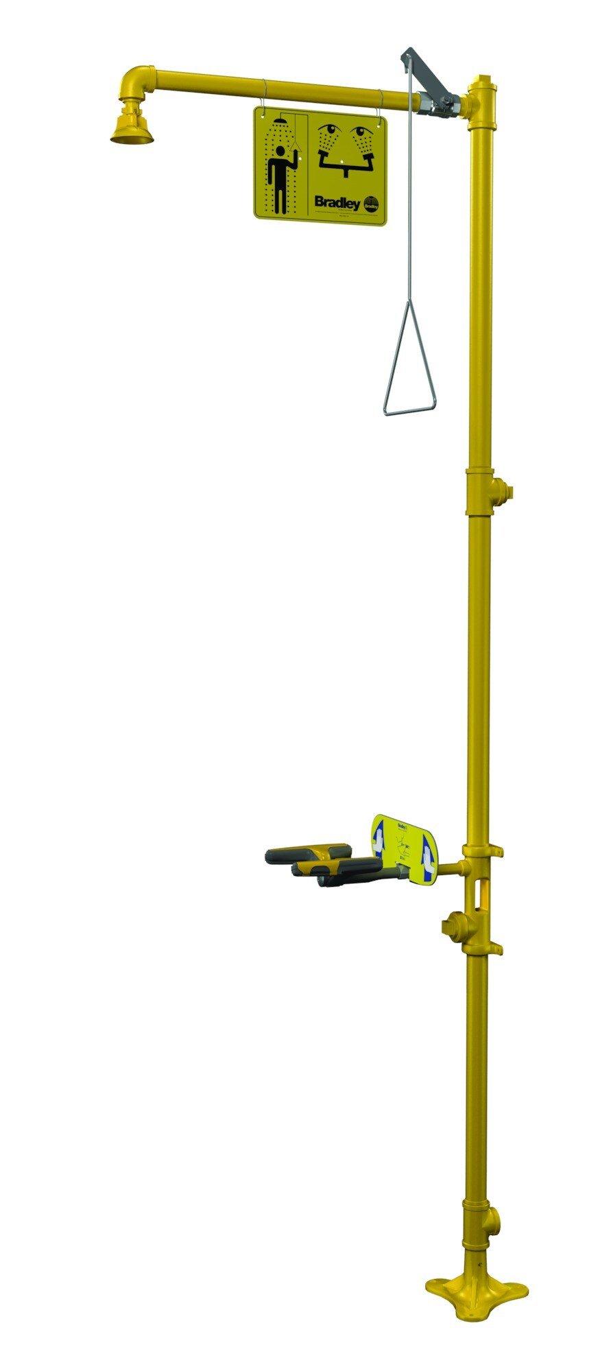 Bradley Corporation Yellow Floor Mounted Eye-Face Wash Plastic Showerhead (No Bowl) 