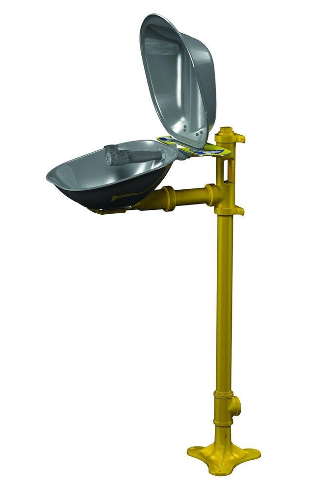 Bradley Corporation Yellow Eye Wash Station with Stainless Steel Bowl and Dust Cover 