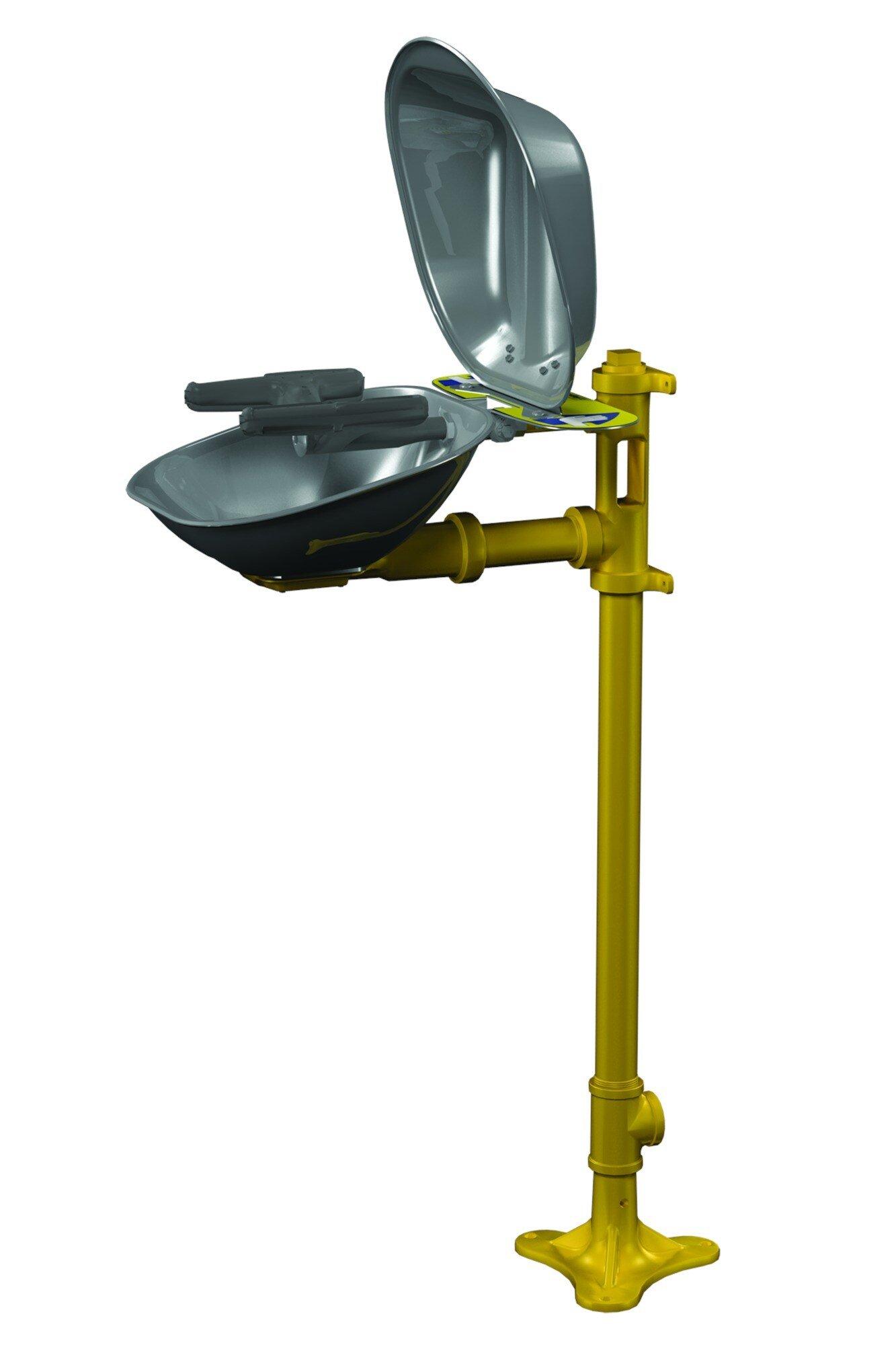 Bradley Corporation Yellow Bowl, Dust Cover and Eye/Face Wash in Yellow 