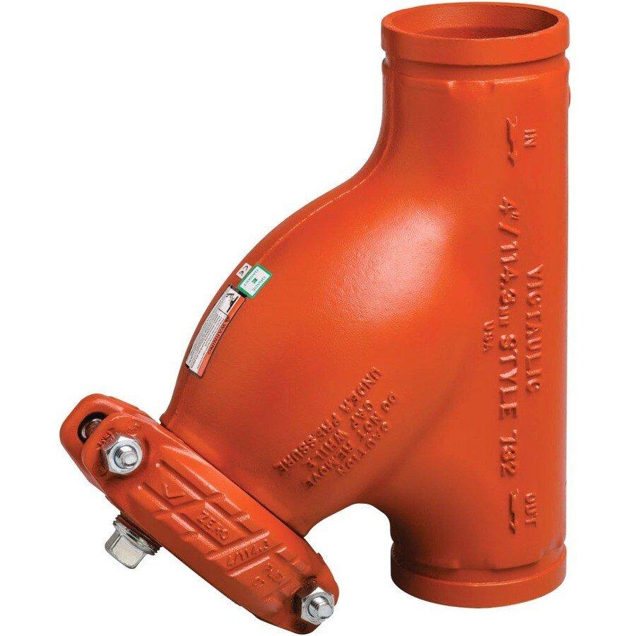 Victaulic Orange Grooved 300 psi Orange Enamel and Painted Ductile Iron Wye 