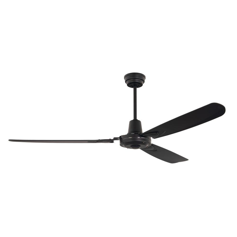 Craftmade Flat Black 83W 3-Blade Ceiling Fan with 58 in. Blade Span 