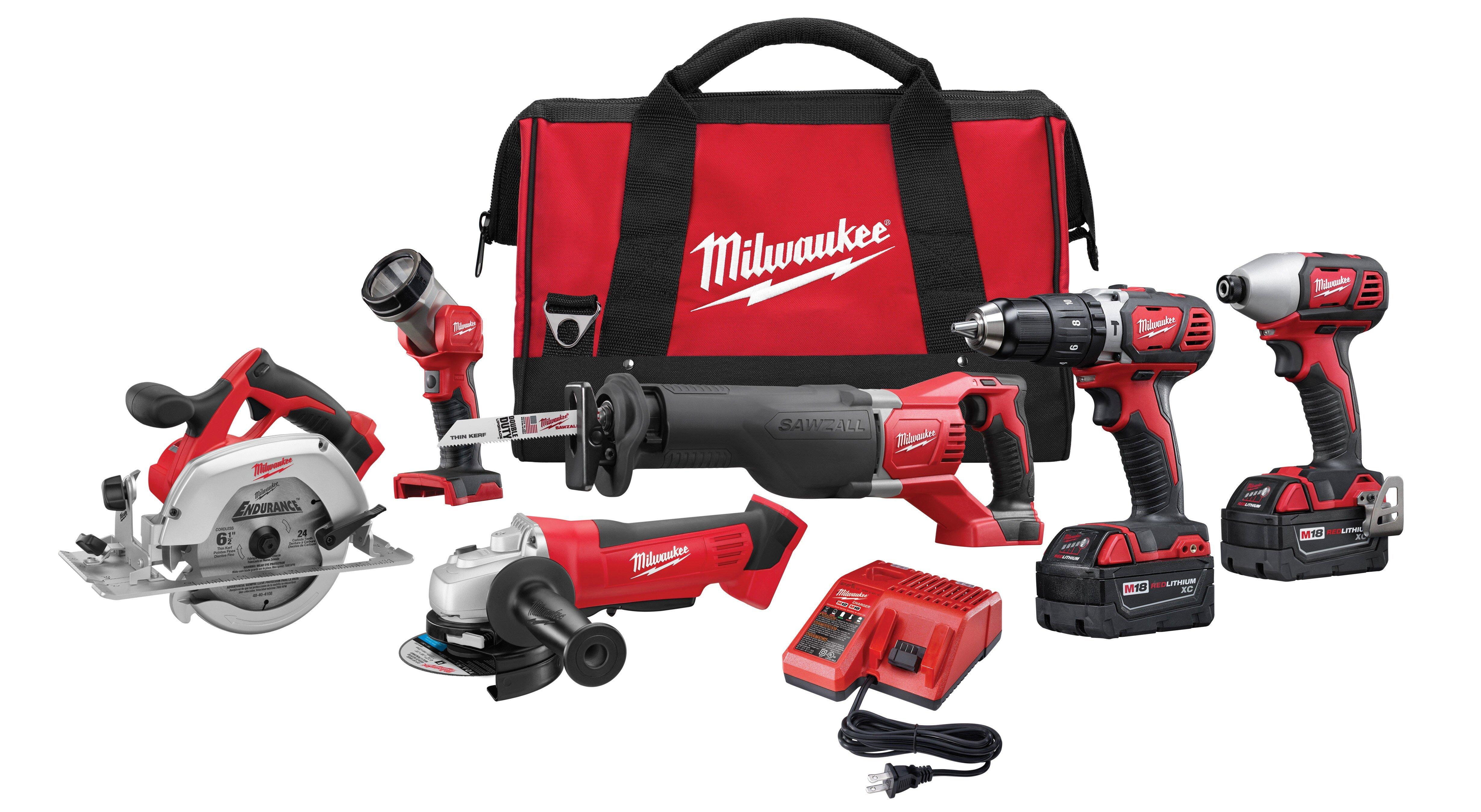 Milwaukee&reg; Black M18 Cordless Lithium-Ion 6-Piece Tool Kit 