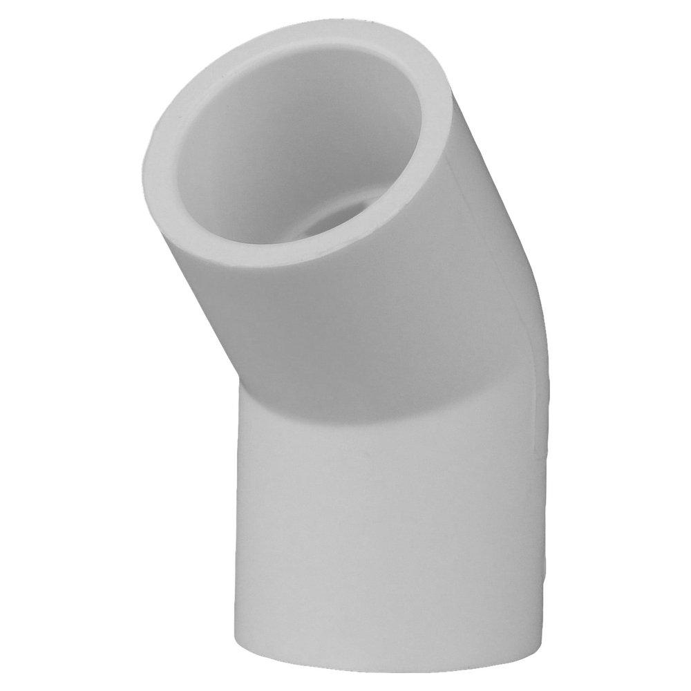 White PVC Schedule 40 45&deg; Elbow 
