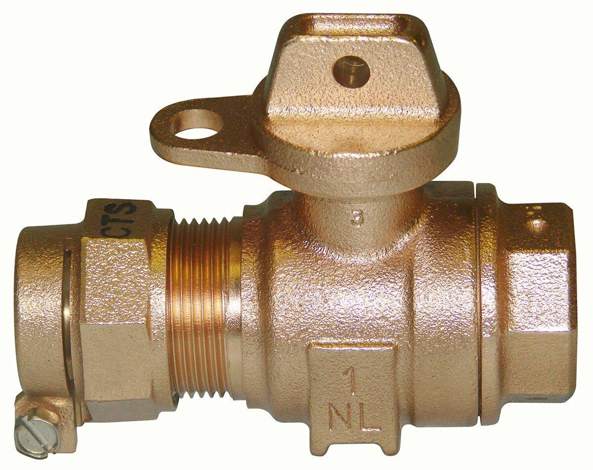 Ford Meter Box Quick Joint x FIPT Brass Stop with Rubber O-ring 