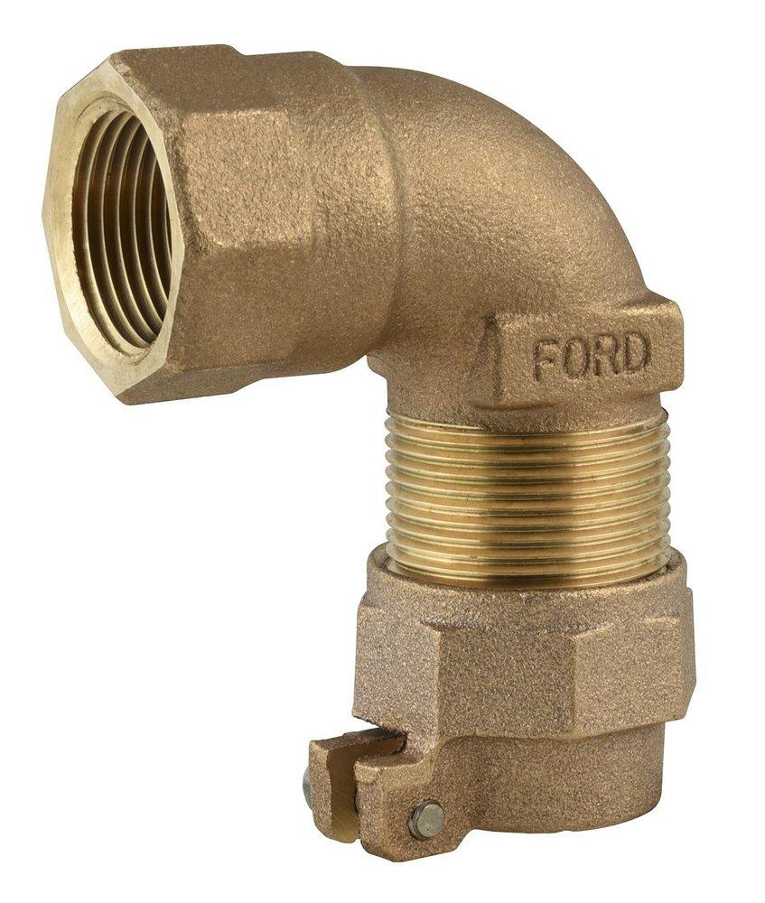 Ford Meter Box FIPT x Pack Joint Brass 90 Degree Elbow Coupling 