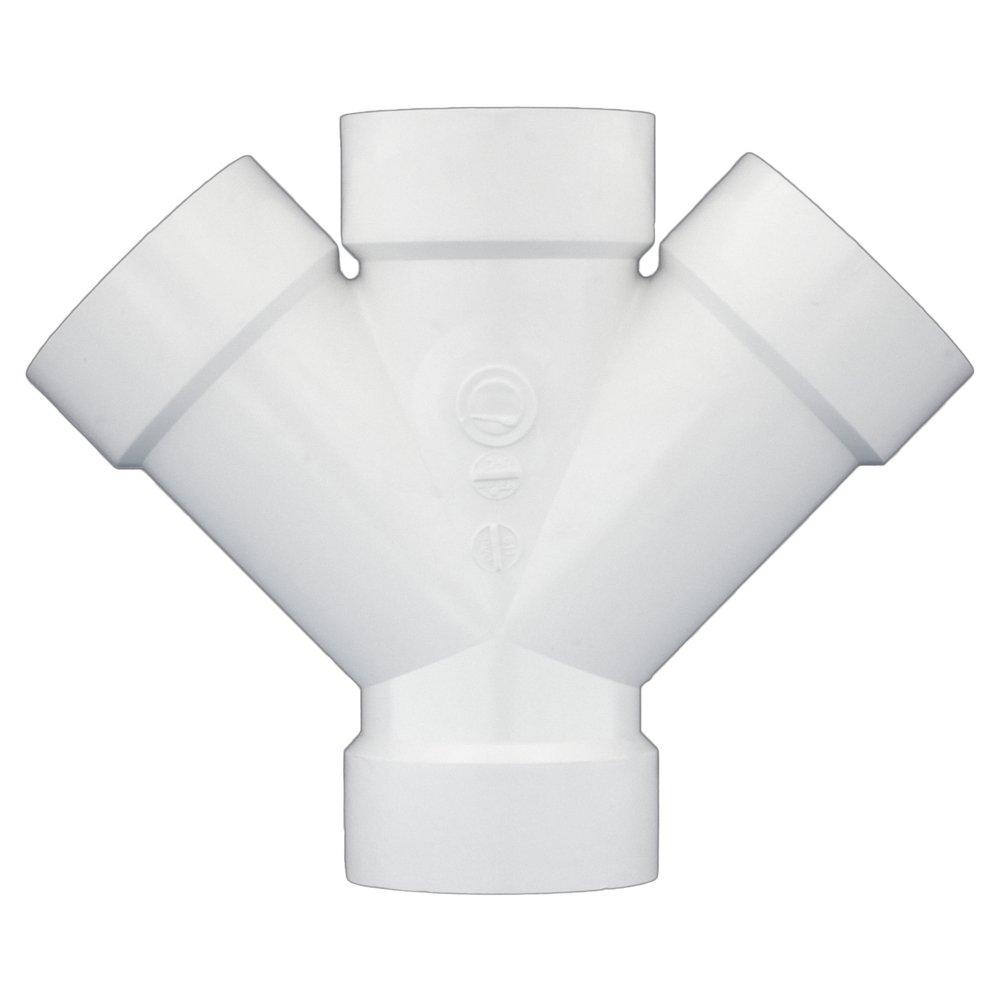 White PVC DWV Double Wye 