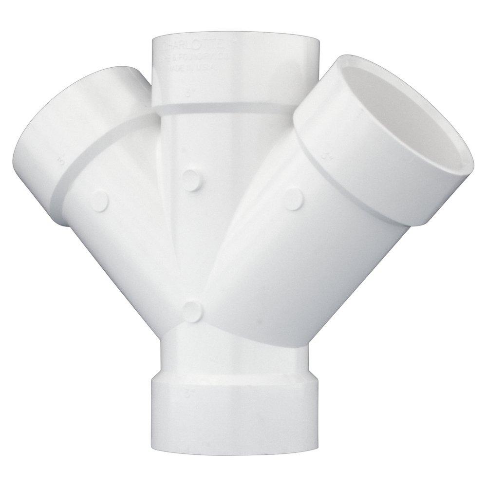 White PVC DWV Double Wye 