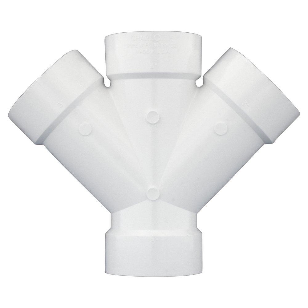 White PVC DWV Double Wye 