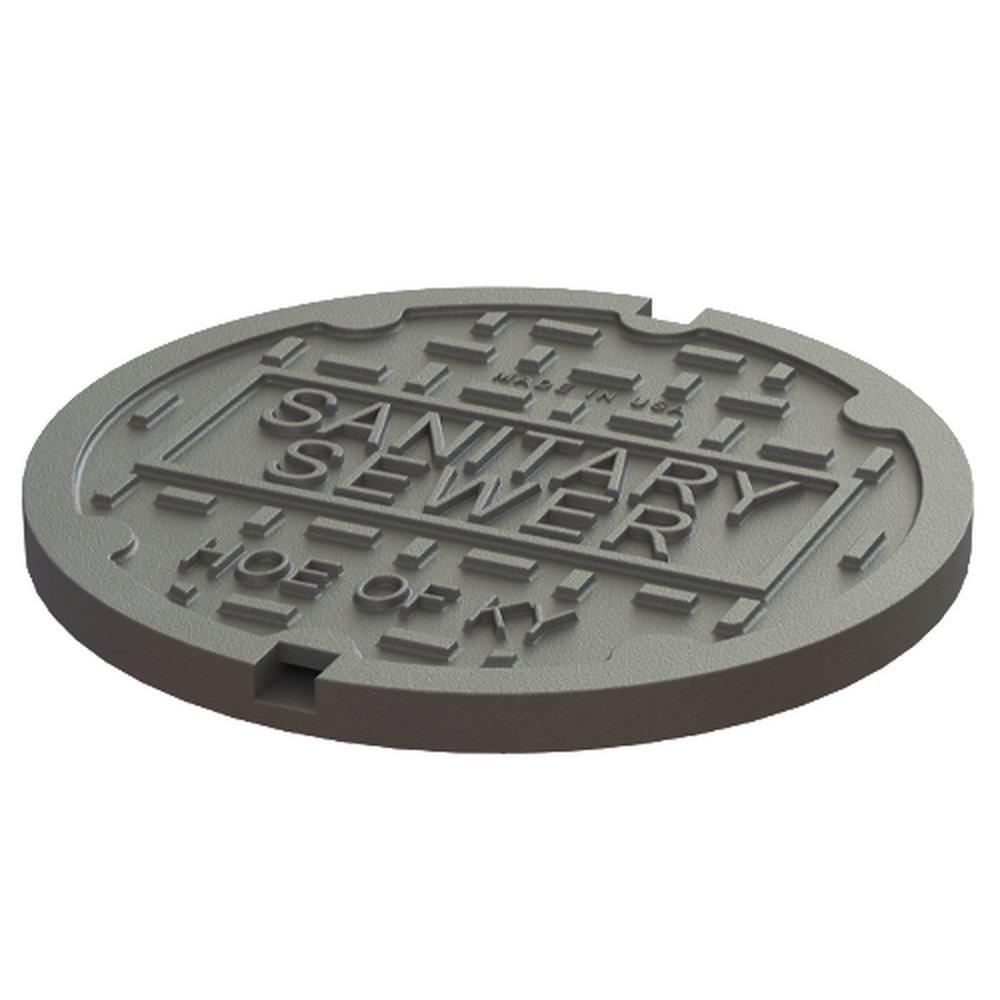 KP Iron Foundry Grey Manhole Cover Sanitary Sewer 