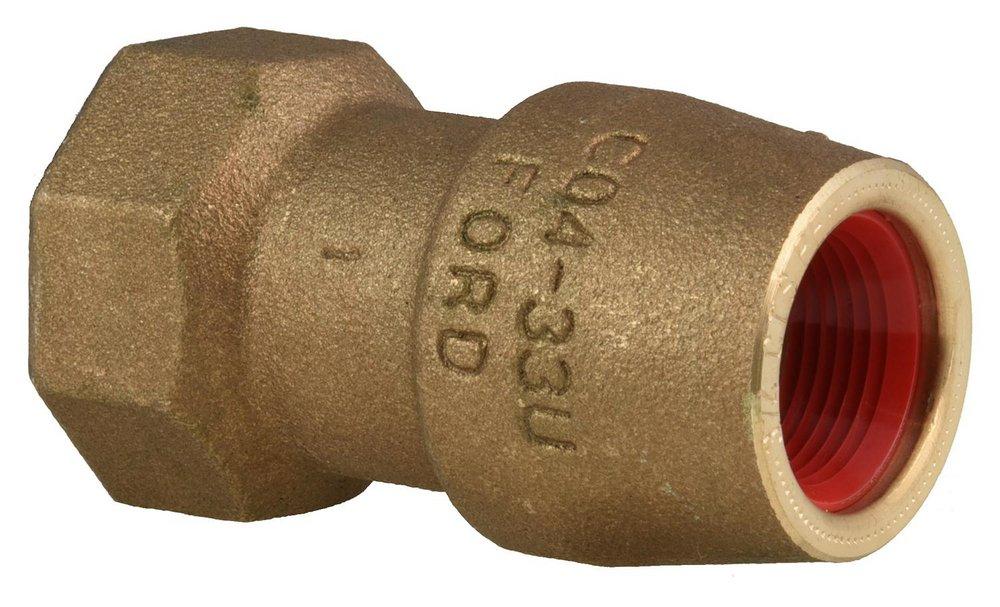 Ford Meter Box Female Copper Threaded x Union Tight Brass Coupling 