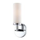 60W 1-Light Wall Sconce in White and Polished Chrome