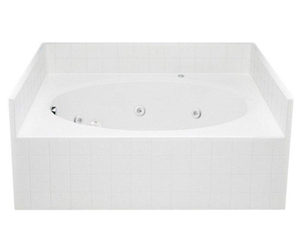 Aquatic White 60 x 43-1/4 in. Soaker Alcove Bathtub Right Drain 