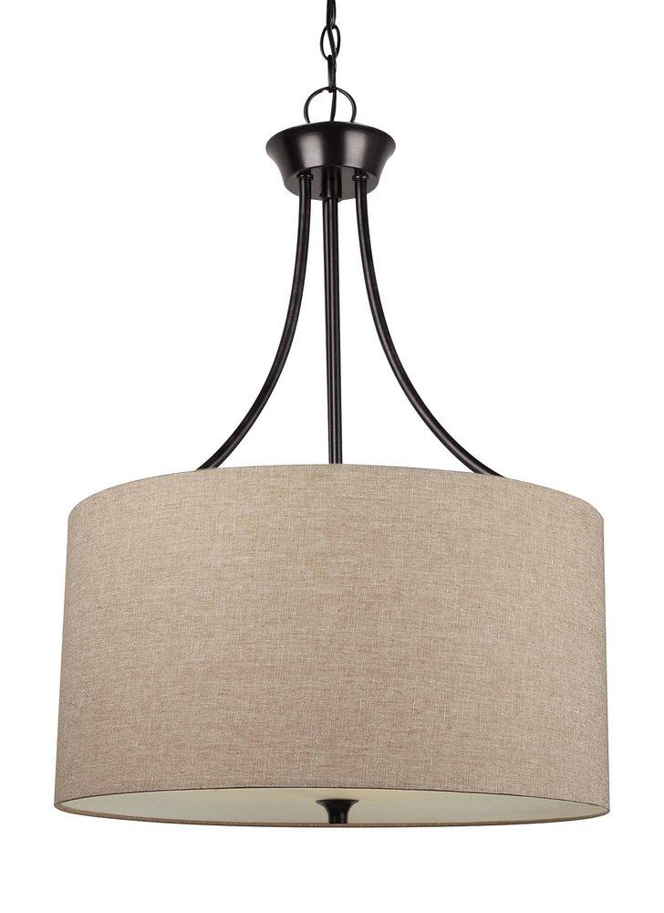 Seagull Lighting Burnt Sienna 3-Light Medium E-26 Base Pendant 