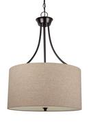 Seagull Lighting Burnt Sienna 3-Light Medium E-26 Base Pendant 