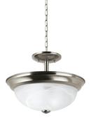 100 W 2-Light Semi-Flush Mount Convertible Ceiling Fixture in Brushed Nickel