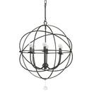 22-1/2 in. 60W 6-Light Sphere Candelabra Chandelier in English Bronze
