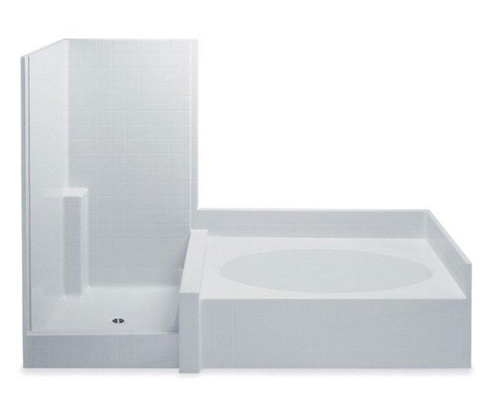 Aquatic White 102 x 27-1/2 in. 2-Piece Tub and Shower Combination in White 