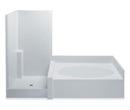 102 in. x 43-1/4 in. Tub & Shower Unit in White with Right Drain