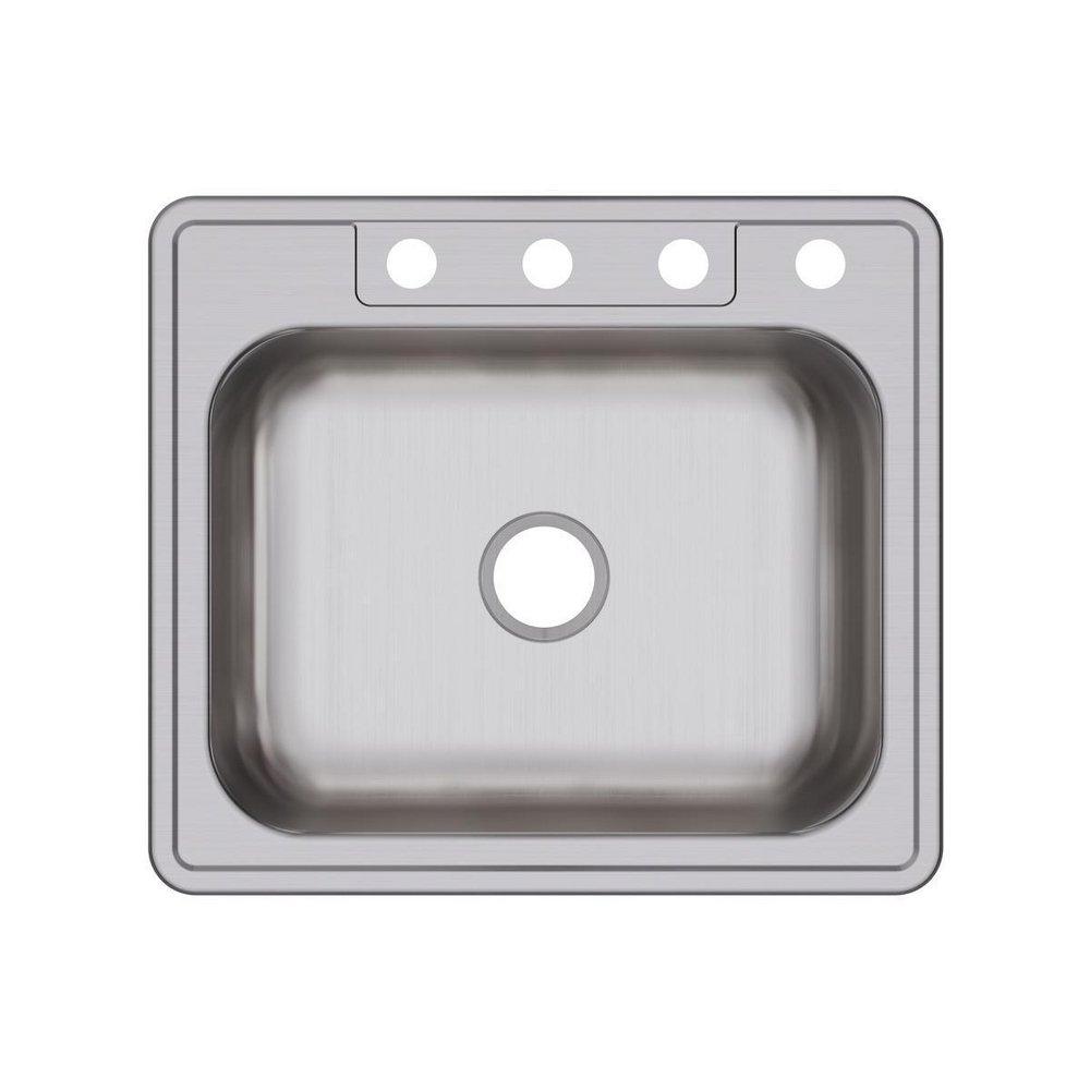 Elkay Lustrous Satin 25 x 22 in. Stainless Steel Single Bowl Drop-in Kitchen Sink in Lustrous Satin 