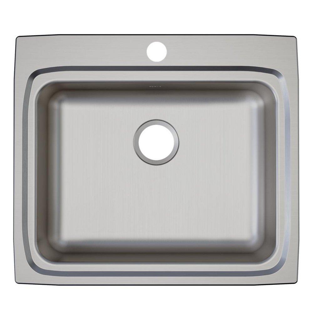 Elkay Lustrous Satin 25 x 22 in. Stainless Steel Single Bowl Drop-in Kitchen Sink in Lustrous Satin 
