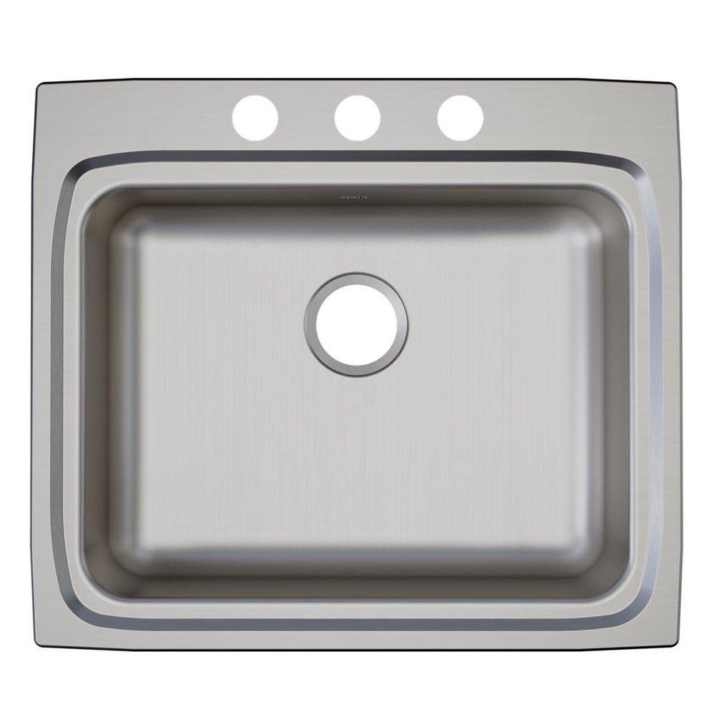 Elkay Lustrous Satin 25 x 22 in. Stainless Steel Single Bowl Drop-in Kitchen Sink in Lustrous Satin 