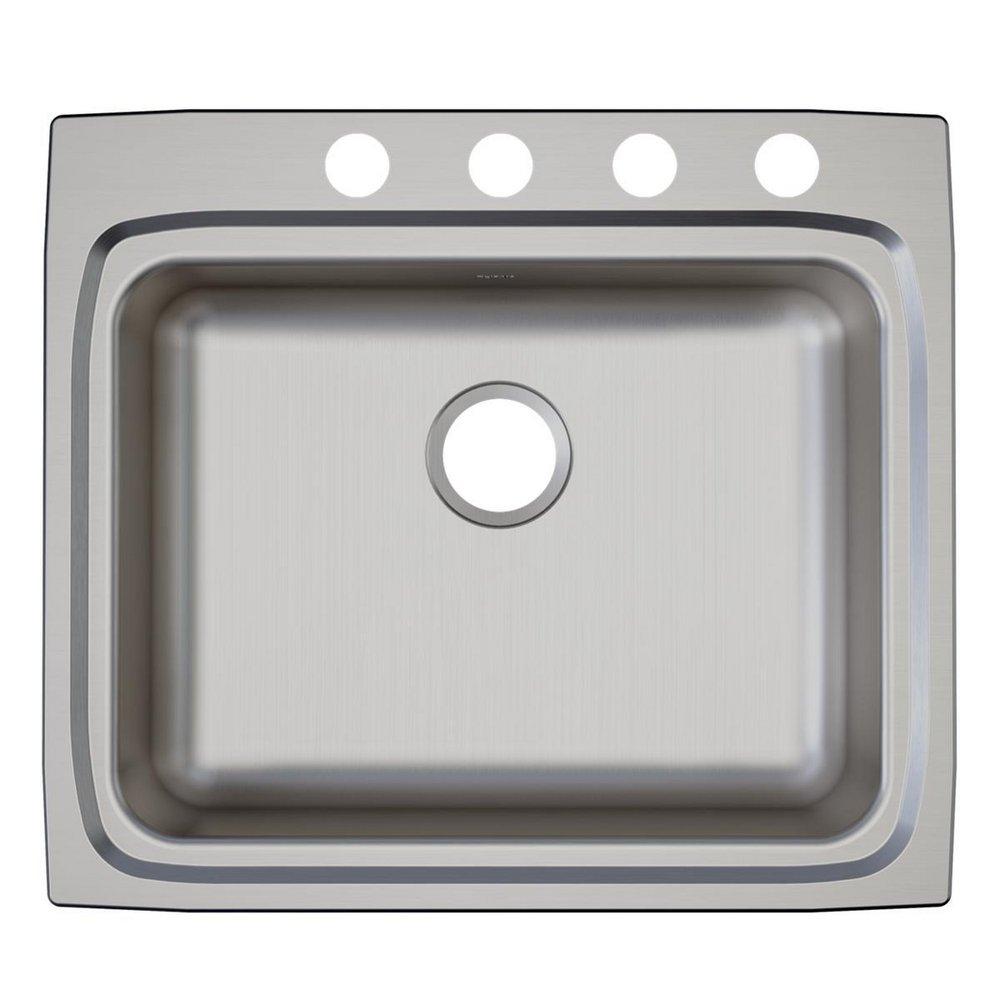 Elkay Lustrous Satin 25 x 22 in. Stainless Steel Single Bowl Drop-in Kitchen Sink in Lustrous Satin 