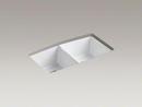 33 in. Undermount Cast Iron Double Bowl Kitchen Sink in White