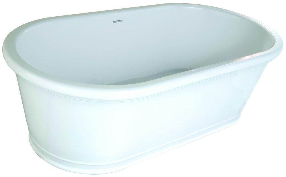 Hydro Systems White 68 x 35 in. Composite Oval Metro Bathtub with Center Drain 