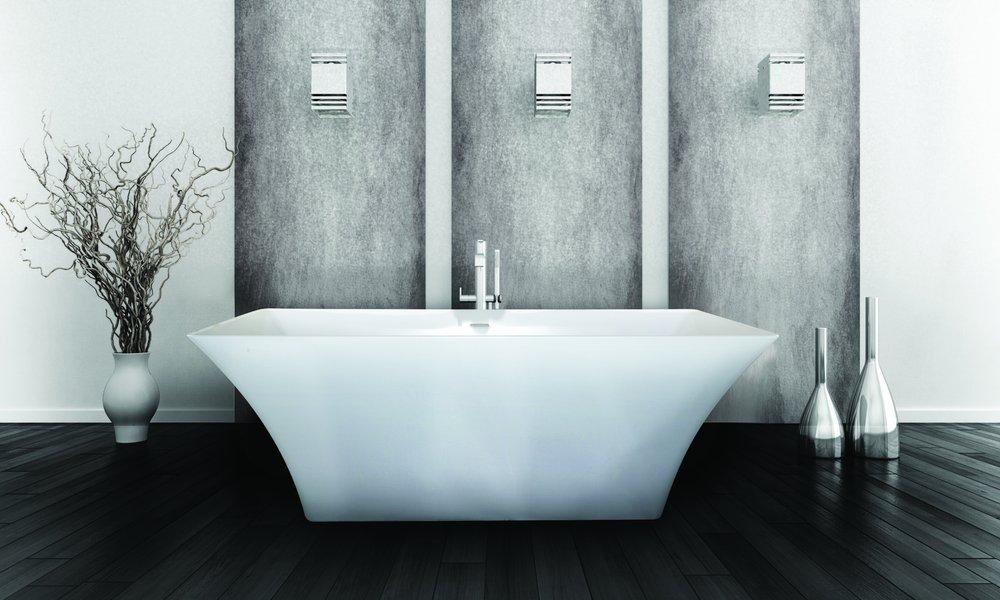 Hydro Systems White 68 x 34 in. Acrylic Rectangular Metro Bathtub Only with Center Front Drain 