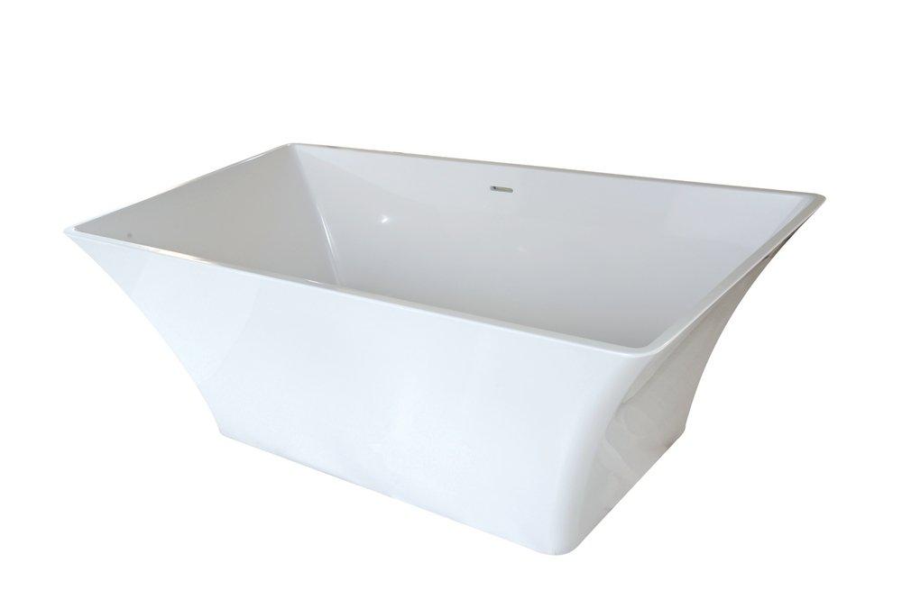 Hydro Systems White 68 x 34 in. Acrylic Rectangular Metro Bathtub Only with Center Front Drain 