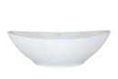 72 x 38 in. Hydroluxe Solid Surface Oval Soaking Bathtub Only with Center Drain in White