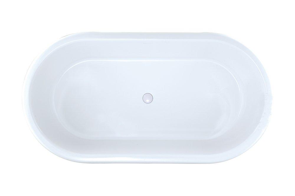 Hydro Systems Biscuit 68 x 35 in. Composite Oval Metro Bathtub with Center Drain 