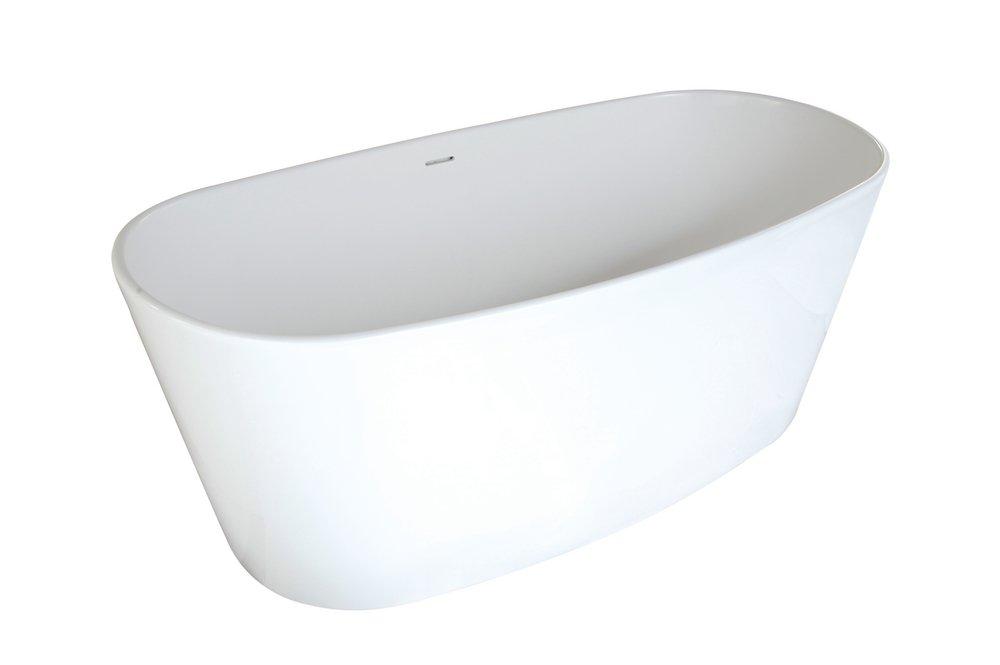 Hydro Systems White 64 x 32 in. Composite Oval Metro Bathtub with Center Drain 