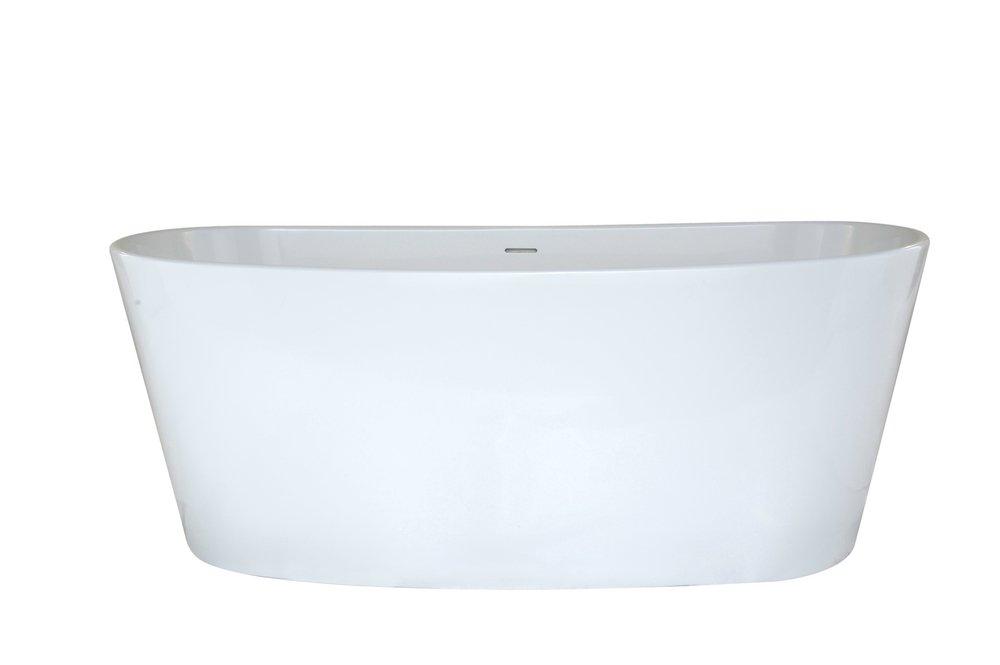 Hydro Systems White 64 x 32 in. Composite Oval Metro Bathtub with Center Drain 
