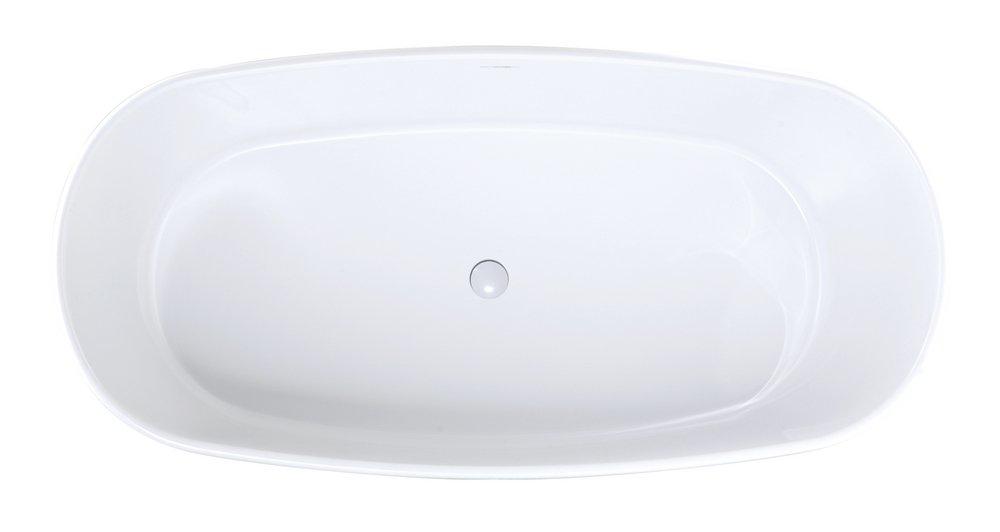 Hydro Systems White 64 x 32 in. Composite Oval Metro Bathtub with Center Drain 