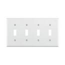 4-Gang Switch Plate in White