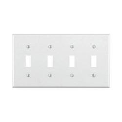 4-Gang Switch Plate in White