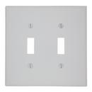 2 Gang Thermoset Plastic Wall Plate in White
