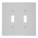 LEVITON White 2 Gang Thermoset Plastic Wall Plate 