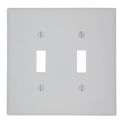 2 Gang Thermoset Plastic Wall Plate in White
