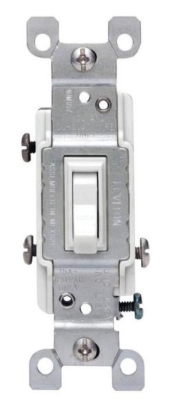 3-Way Switch with Grounded Screw in White
