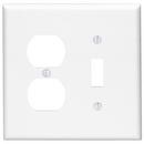 LEVITON White 2-Gang Mid Size Combination Plate 