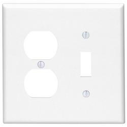 2-Gang Mid Size Combination Plate in White