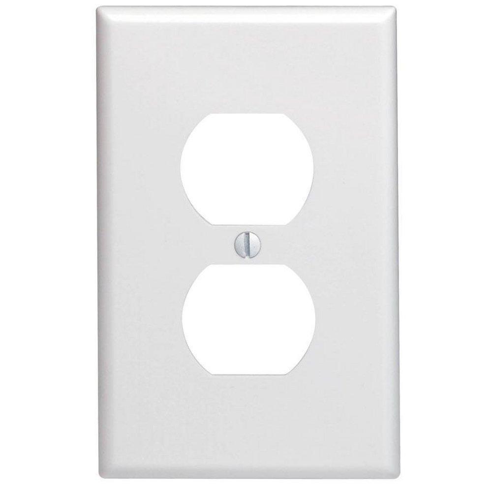 LEVITON White 1-Gang Duplex Device Receptacle Wall Plate 