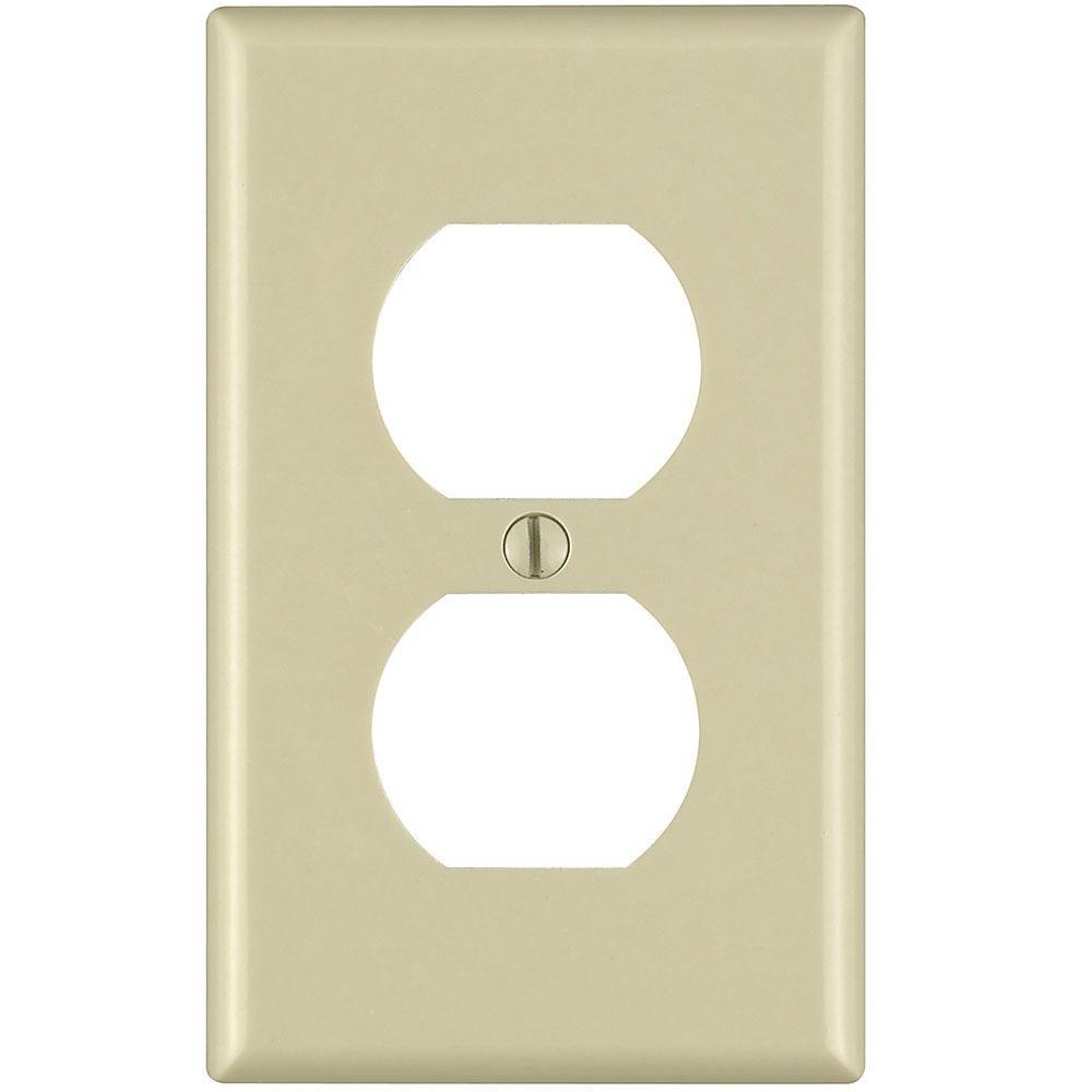 LEVITON Ivory 1 Gang Thermoset Plastic Wall Plate 