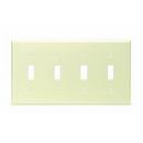 LEVITON Ivory 4-Gang Standard Size Toggle Device Switch Wall Plate 