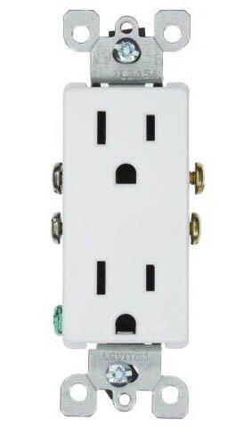 LEVITON White 15A 125V Duplex Receptacle 