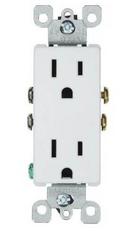 LEVITON White 15A 125V Duplex Receptacle 