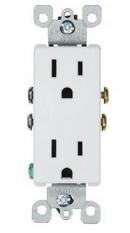 15 Amp 125V Duplex Receptacle, White